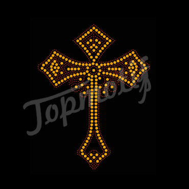 Korean Quality Cross Rhinestone Transfers Custom Emblems Hotfix Motif Designs