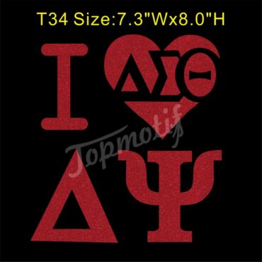 Sorority Glitter Vinyl Transfer Wholesale I Love Delta Psi Glitter Appliques