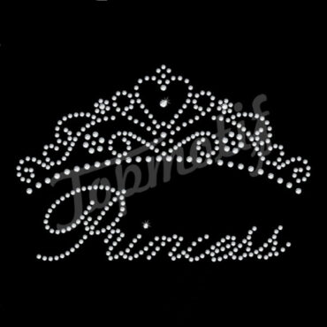 Siliver tiara rhinestone transfers for heat transfer clothing