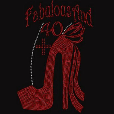 Birthday Fabulous and 40 Rhinestone Iron on Transfer