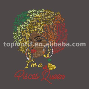 Custom Queen Rhinestone Hot Fix Transfer For T-shirt