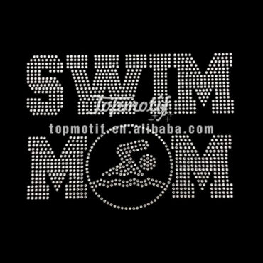 Bling Apparel Swim Mom Crystal Rhinestone Motif For Dresses