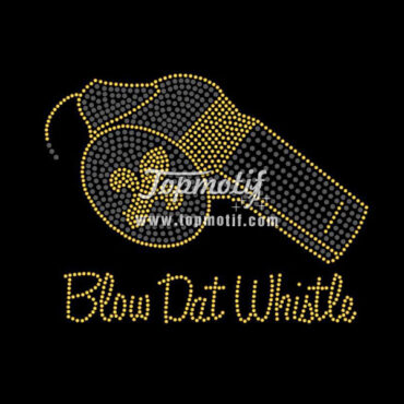 Blow Dat Whistle Hot Fix Rhinestone Transfer Designs