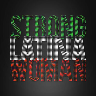 strong latina woman iron on rhinestone sheet