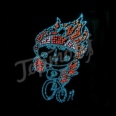 Bling t-shirt transfer ride a bike kid Rhinestone Strass Transfer