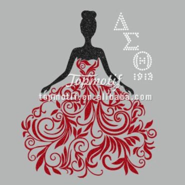 Beauty Girls Shirts Delta Sigma Theta Princess Iron On Custom Glittle Printing Transfers