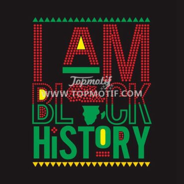 Heat  Transfer I am Black History Rhinestone Transfer Design