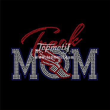 Sports Iron On Transfers Track Mom Rhinestone Transfer New Design