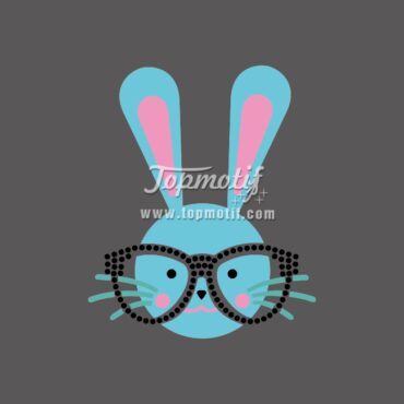 Vinyl printing of PU Easter rhinestone shirt design