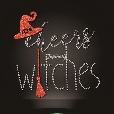 Various design rhinestone cheers witches hotfix transfers