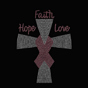 Iron on Cross Faith Hope Love Rhinestone Transfer Suppliers From China