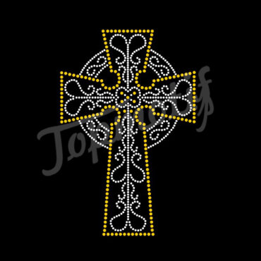 Wholesale Cheap Price Bling Cross Design Rhinestone Transfer Hot Fix Rhinestones