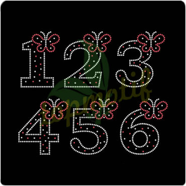 The Arabic number With Butterfly Hotfix Motif For Baby Garment