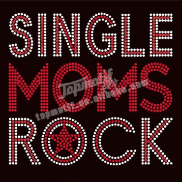 rhinestone single mom rock iron on the t-shirt transfers