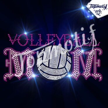 Volleyball iron on sport rhinestone transfers for sport cloths