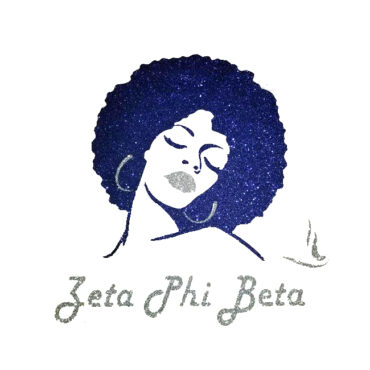 Afro girl with zeta phi beta glitter heat Transfer