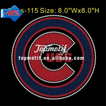 Chicago Sport Rhinestone Transfer Cubs Glitter Hotfix Transfer