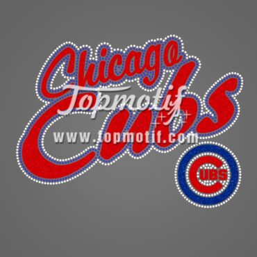 chicago cubs rhinestone transfer hot fix strass motif