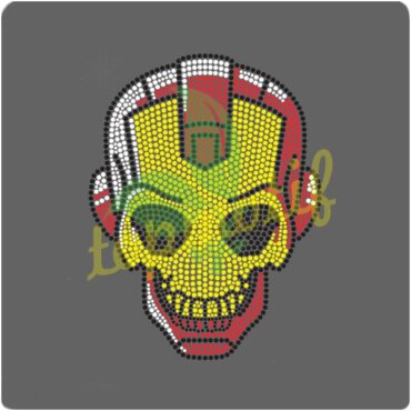 Hot fix Altman face with Skull Motif Rhinestone Heat Rhinestone Transfer