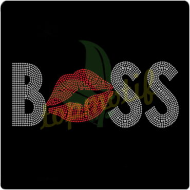 Red Lip Boss sequin transfer for tees decoration