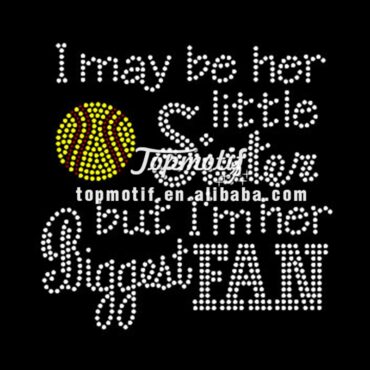 Softball letters iron on bling rhinestone motif