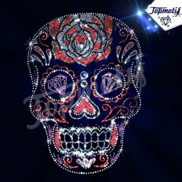 wholesale Skull Rhinestone Transfers Iron On heat transfer designs