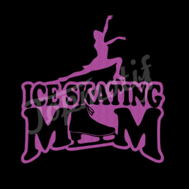 Ice Skate Mom Heat Vinyl Transfers T Shirts Applique