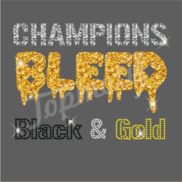 New glitter champion and bleed rhinestone transfer custom designs