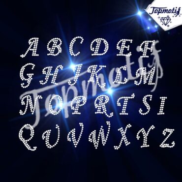 Wholesale ALPHABET 26 letter rhinestones hotfix motif heat transfer iron on