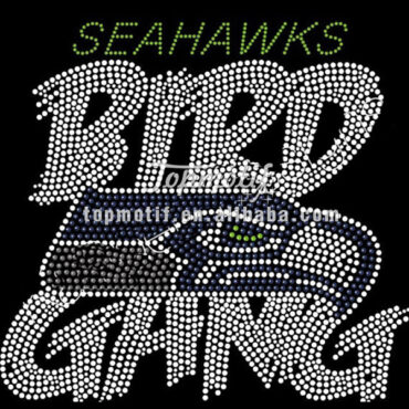 Custom Wholesale Sports Team Football American Rhinestones Seahawks Hotfix Transfers