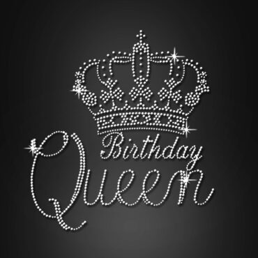 birthday queen crystal heat transfer motif apparel