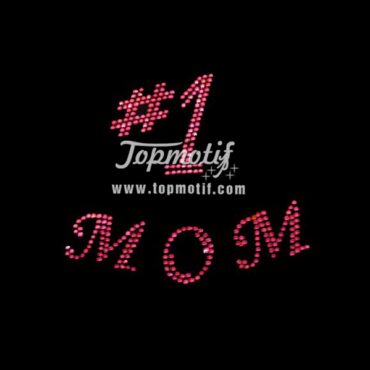 #1 mom mother's day rhinestone transfer hot fix motif