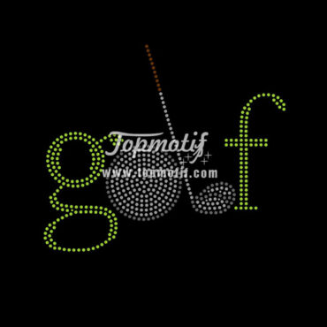 Custom Heat Transfers Rhinestones Golf Iron On Tshirt Transfers