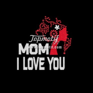 Wholesale Custom Rhinestone Transfers I Love you Mom heat vinyl design