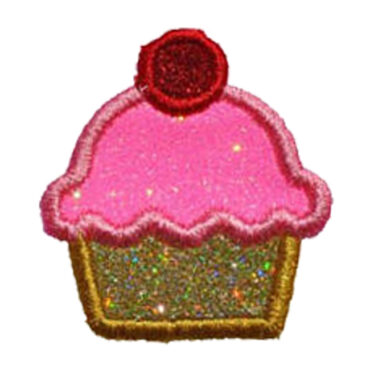 embroidery Cupcake Strawberry Vinyl Glitter Sparkle Iron Patch