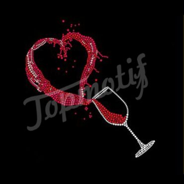 Best Selling Red Wine Rhinestone Transfer Hot Fix