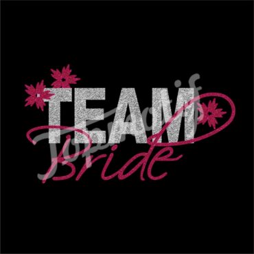 Iron-On Team Bride Heat Transfer Hot Fix Glitter Motif Design for Wedding Dress