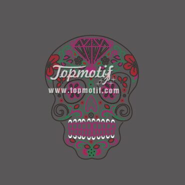 custom iron on appliques skull heat transfer shirt