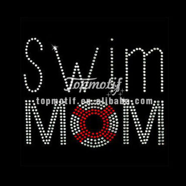 Iron On Rhinestone Sheet Swim Mom Heat Transfer Design