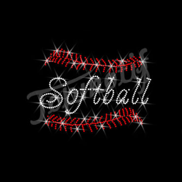 Letter bling softball rhinestone transfer iron ons