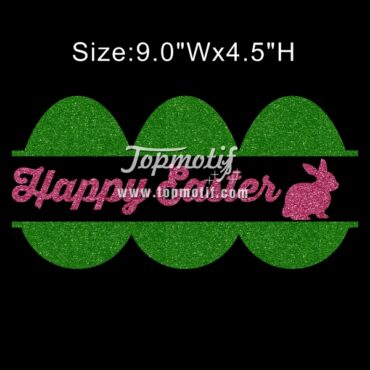 Wholesale Happy Easter Iron On Glitter Heat Transfer Vinyl