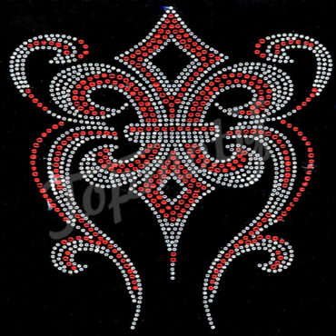 Pink Fleur De Lis Custom Rhinestone Motif for Tee Shirt Rransfers