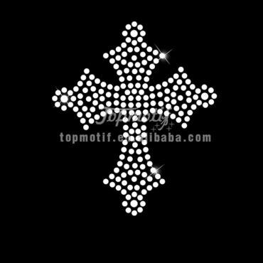 Custom Cross of Jesus crystal rhinestone transfer