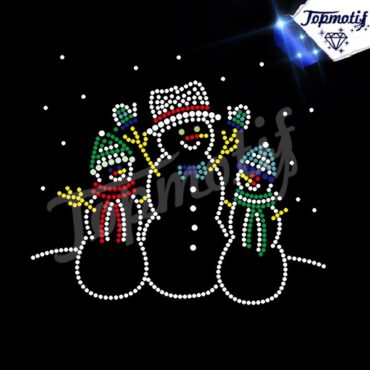 wholesale snowman Christmas iron on rhinestone transfers