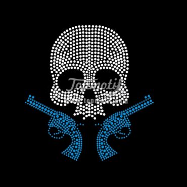 NRA iron on skull pattern custom rhinestone t shirts