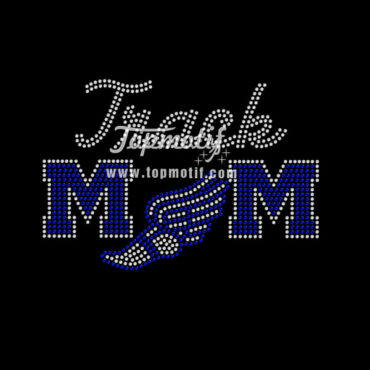 Custom Rhinestone Iron On Transfers Track Mom