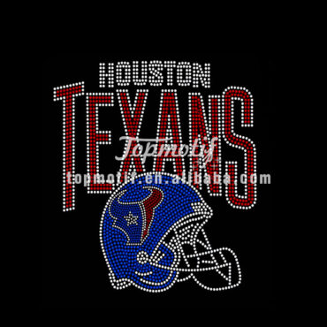 Quality texans rhinestone iron on transfers wholesale for appreal