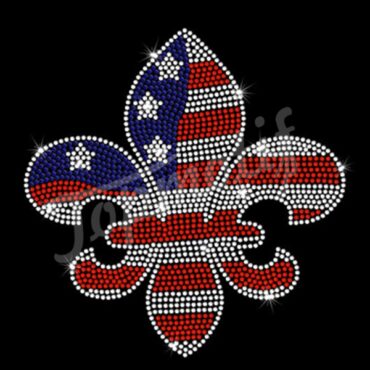 Americal flag fleur de lis the rhinestone transfers