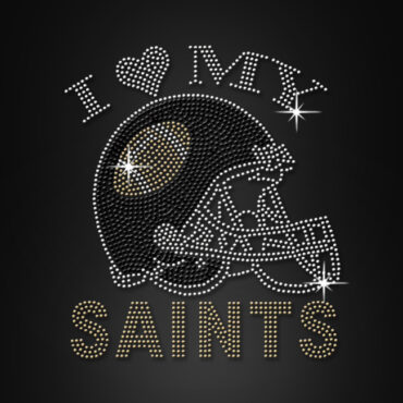 i love my saints crystal rhinestone iron on transfers