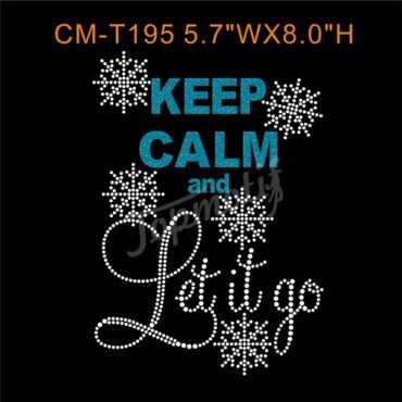 Keep Calm And Let It Go Heat Transfers Wholesale Rhinestone Appliques